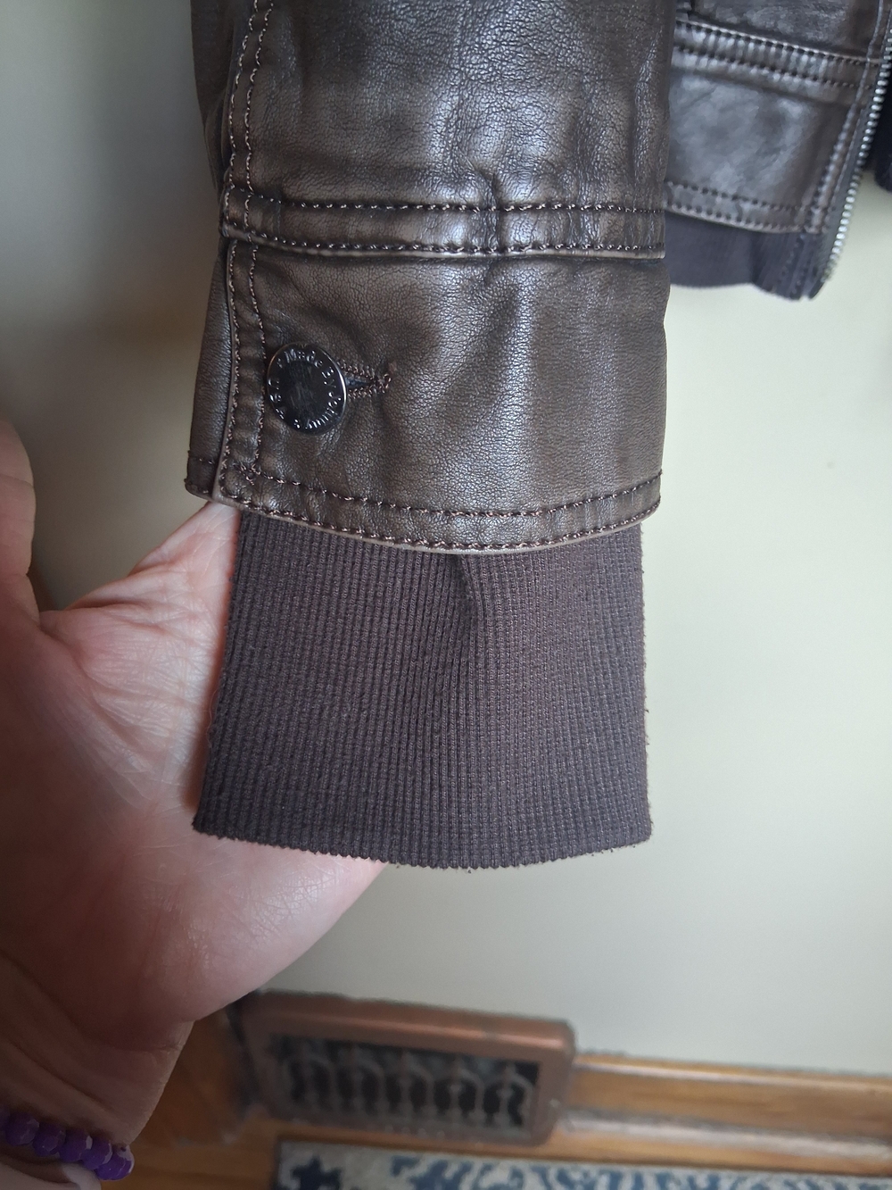 Made By Johnny Women's Brown Faux Leather Zip Jacket with Hood - Picture 5 of 9
